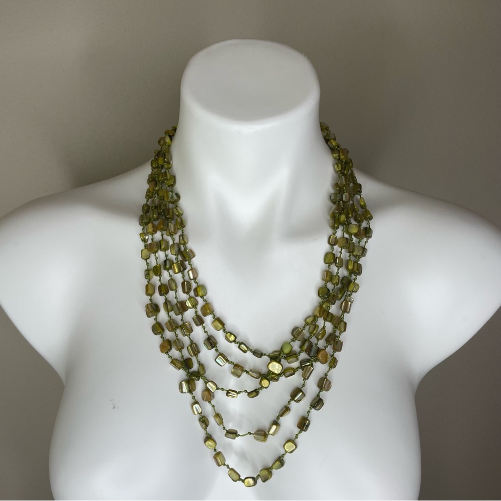 Vintage Green Multi-Strand Necklace (Polished Stones) - Picture 8 of 8